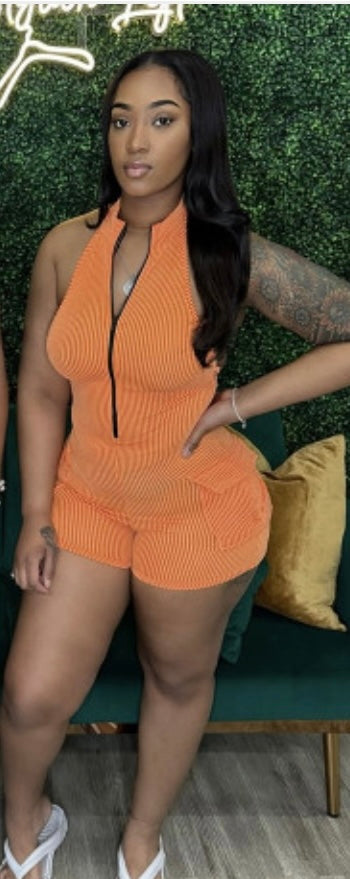 Orange Sexy Romper